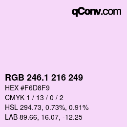 カラーコード: RGB 246.1 216 249 | qconv.com