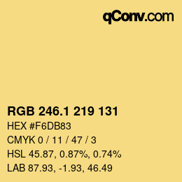 カラーコード: RGB 246.1 219 131 | qconv.com