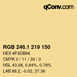 カラーコード: RGB 246.1 219 150 | qconv.com