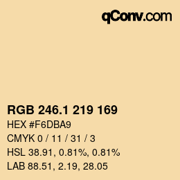 カラーコード: RGB 246.1 219 169 | qconv.com