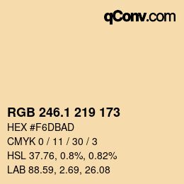 カラーコード: RGB 246.1 219 173 | qconv.com