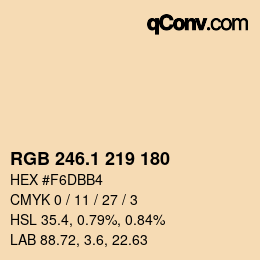 Color code: RGB 246.1 219 180 | qconv.com