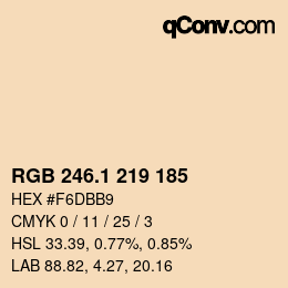 Color code: RGB 246.1 219 185 | qconv.com