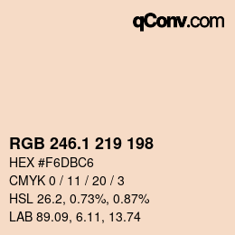 カラーコード: RGB 246.1 219 198 | qconv.com