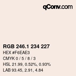 Color code: RGB 246.1 234 227 | qconv.com