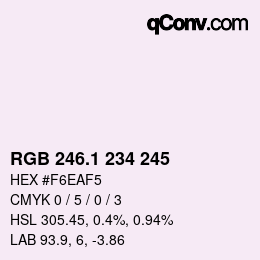 カラーコード: RGB 246.1 234 245 | qconv.com