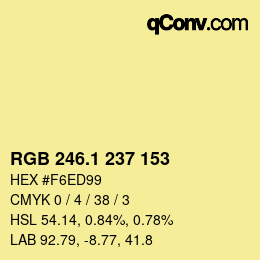 カラーコード: RGB 246.1 237 153 | qconv.com
