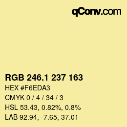 カラーコード: RGB 246.1 237 163 | qconv.com