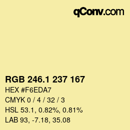 カラーコード: RGB 246.1 237 167 | qconv.com