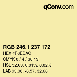 カラーコード: RGB 246.1 237 172 | qconv.com