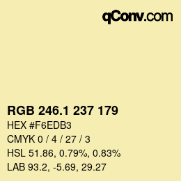 カラーコード: RGB 246.1 237 179 | qconv.com