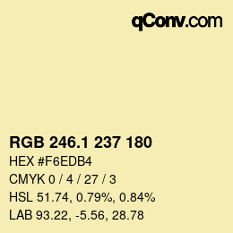 Color code: RGB 246.1 237 180 | qconv.com