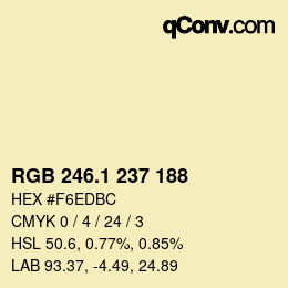 カラーコード: RGB 246.1 237 188 | qconv.com