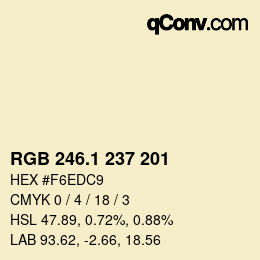 Color code: RGB 246.1 237 201 | qconv.com