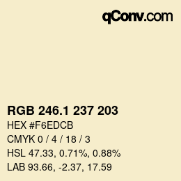 カラーコード: RGB 246.1 237 203 | qconv.com