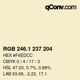 カラーコード: RGB 246.1 237 204 | qconv.com