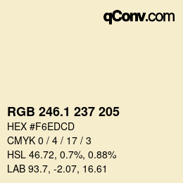 カラーコード: RGB 246.1 237 205 | qconv.com