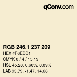 カラーコード: RGB 246.1 237 209 | qconv.com