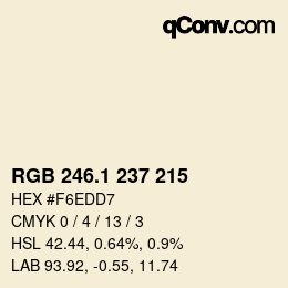 Color code: RGB 246.1 237 215 | qconv.com