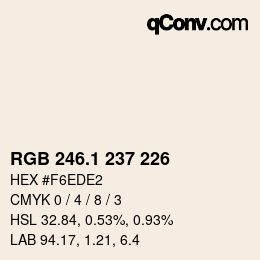 Color code: RGB 246.1 237 226 | qconv.com