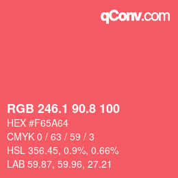 カラーコード: RGB 246.1 90.8 100 | qconv.com