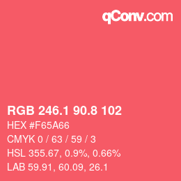 カラーコード: RGB 246.1 90.8 102 | qconv.com