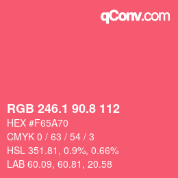 カラーコード: RGB 246.1 90.8 112 | qconv.com