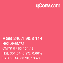 カラーコード: RGB 246.1 90.8 114 | qconv.com