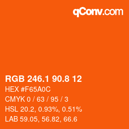 Color code: RGB 246.1 90.8 12 | qconv.com
