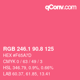 カラーコード: RGB 246.1 90.8 125 | qconv.com