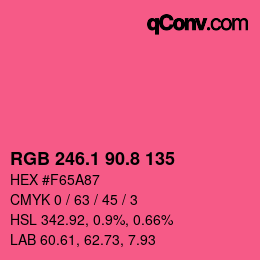 カラーコード: RGB 246.1 90.8 135 | qconv.com