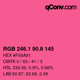 カラーコード: RGB 246.1 90.8 145 | qconv.com