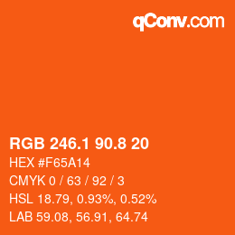 カラーコード: RGB 246.1 90.8 20 | qconv.com
