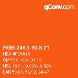 Color code: RGB 246.1 90.8 21 | qconv.com