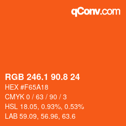 カラーコード: RGB 246.1 90.8 24 | qconv.com
