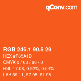 カラーコード: RGB 246.1 90.8 29 | qconv.com