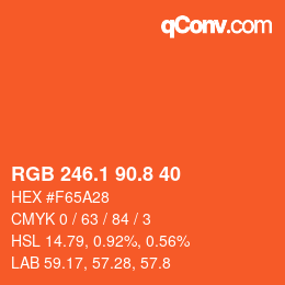 カラーコード: RGB 246.1 90.8 40 | qconv.com