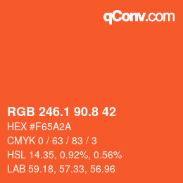 Color code: RGB 246.1 90.8 42 | qconv.com