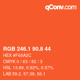 カラーコード: RGB 246.1 90.8 44 | qconv.com