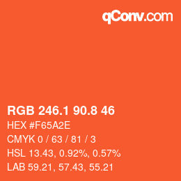 Color code: RGB 246.1 90.8 46 | qconv.com
