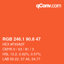 Farbcode: RGB 246.1 90.8 47 | qconv.com