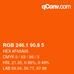 カラーコード: RGB 246.1 90.8 5 | qconv.com