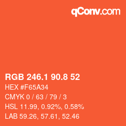 Color code: RGB 246.1 90.8 52 | qconv.com