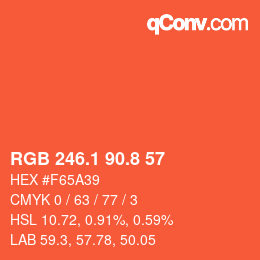 カラーコード: RGB 246.1 90.8 57 | qconv.com