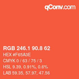 カラーコード: RGB 246.1 90.8 62 | qconv.com