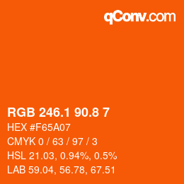 カラーコード: RGB 246.1 90.8 7 | qconv.com