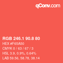 Color code: RGB 246.1 90.8 80 | qconv.com