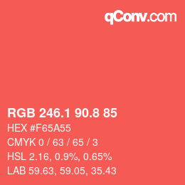 Color code: RGB 246.1 90.8 85 | qconv.com