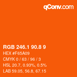Farbcode: RGB 246.1 90.8 9 | qconv.com