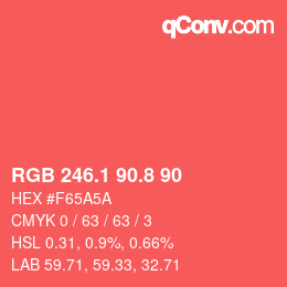 カラーコード: RGB 246.1 90.8 90 | qconv.com